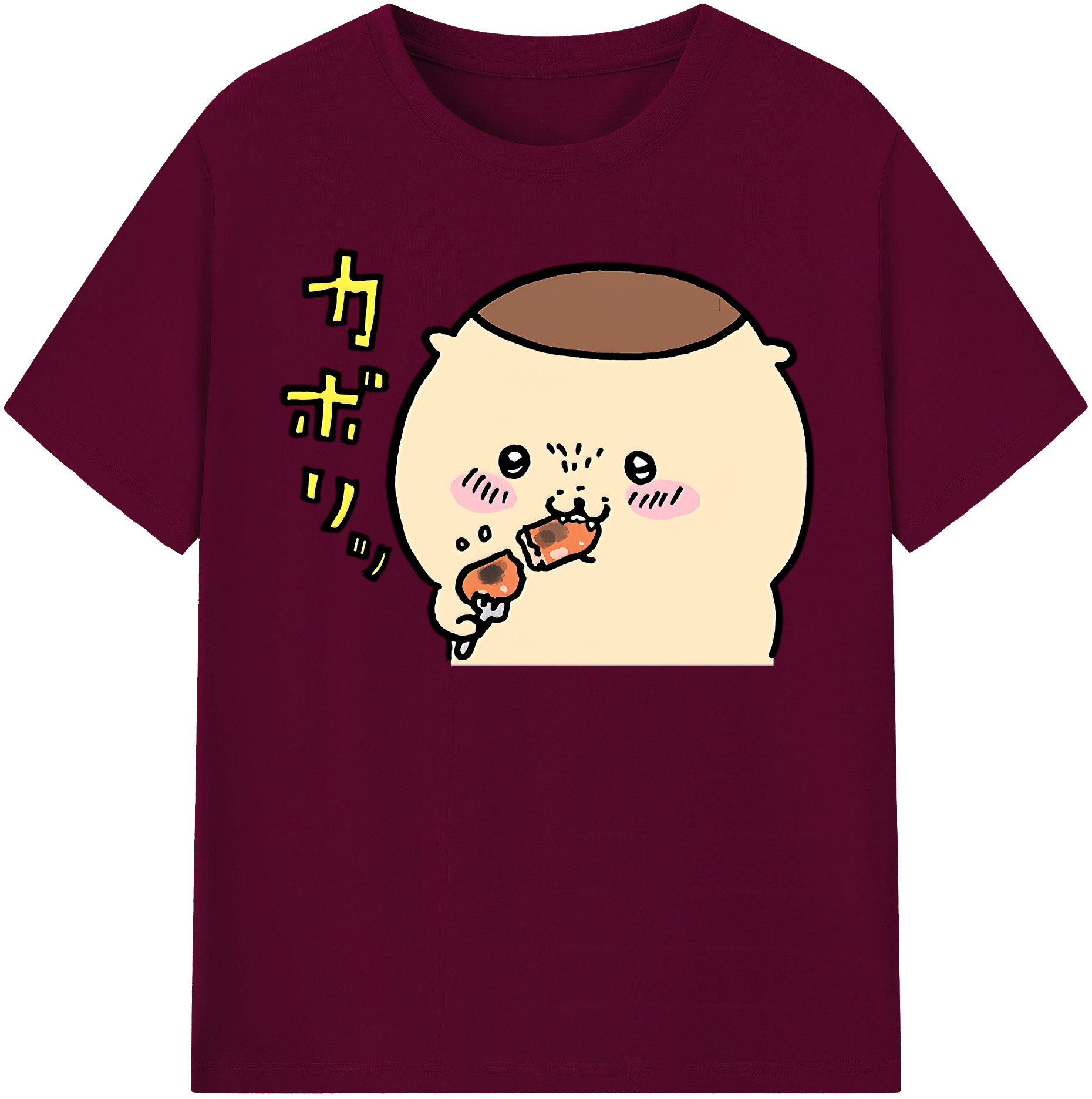 （画像用） ちいかわ くりまんじゅう Chii-kawa kuri manjū レディースカジュアルプリントTシャツ（綿100％）